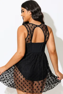 Black Dots Mesh Underwire...