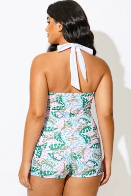 Plus Size Green Monstera...