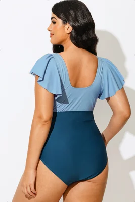 Blue Tone Gathered Ruffle...