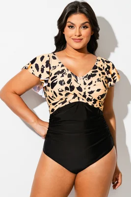 Leopard Print Gathered...