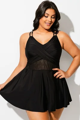 Plus Size Beach Mesh One...