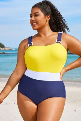 Plus Size Colorblock Tummy...