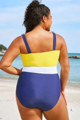 Plus Size Colorblock Tummy...