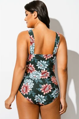 V-Neck Floral Print One...