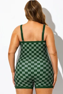 Green Check Colorblock One...