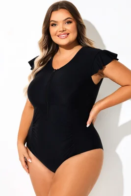 High Neck Zipper Cap Sleeve...