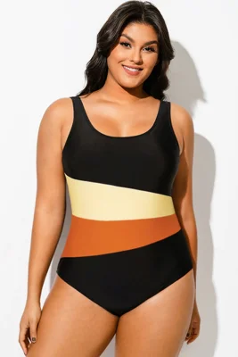 Plus Size Patchwork Push Up...