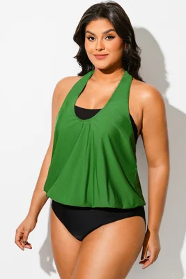 Green Cowl Neck Twofer One...