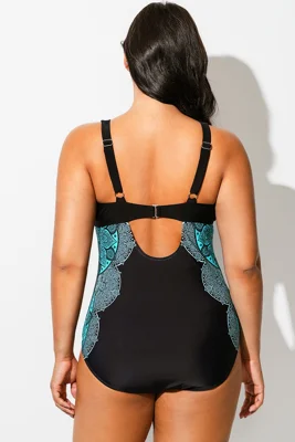 Blue Ombre Lace Print...