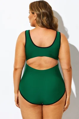 Green Scoop Neck Outline...