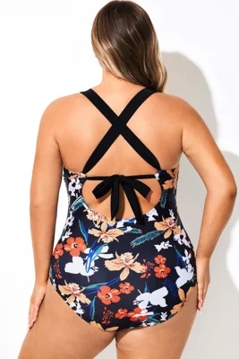 Floral Print V-Neck Strappy...