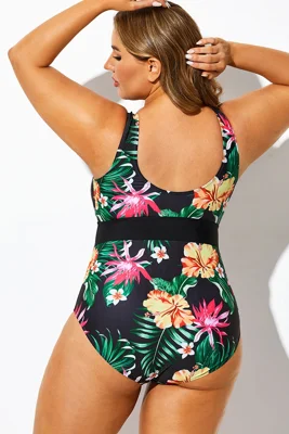 Floral Print V-Neck One...