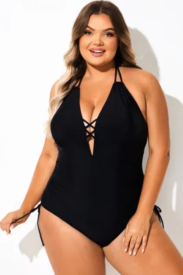 Plus Size Solid Black...