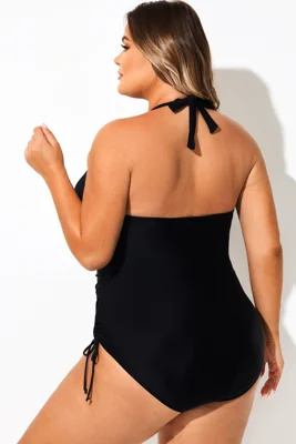 Plus Size Solid Black...