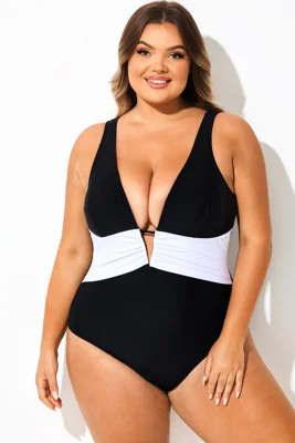 Black & White V-Neck Skinny...