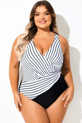 Black & White Striped Wrap...