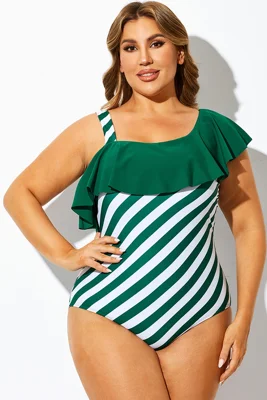 Green Striped Flounce Panel...