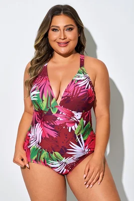 Dark Wine Tropical Palms...