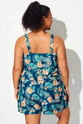 Plus Size Tropical Flower...