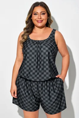 Plus Size Black Check...