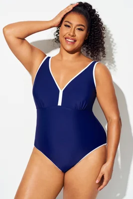 Plus Size Dark Blue Elegant...