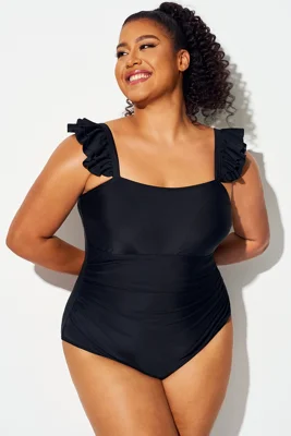 Plus Size Solid Black...