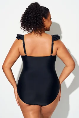 Plus Size Solid Black...