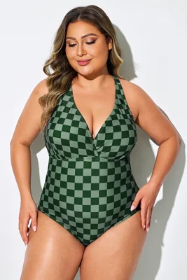 Green Check Cross Back...