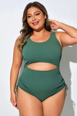 Plus Size Dark Green Front...
