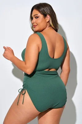 Plus Size Dark Green Front...