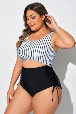 Black & White Striped Front...