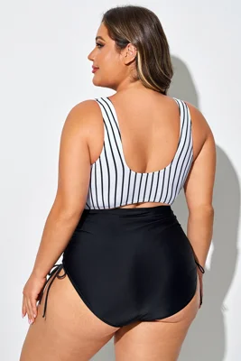 Black & White Striped Front...