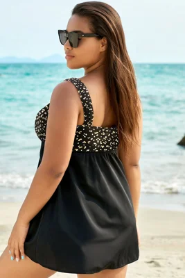 Gold Dots Print Tie Front...