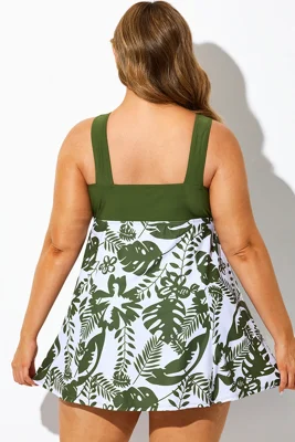 Green Floral Print Tie...