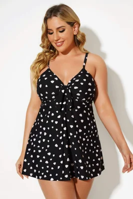 Black Dots Tie Front...