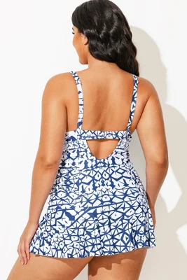 Tie-Dye Shirred V-Neck...