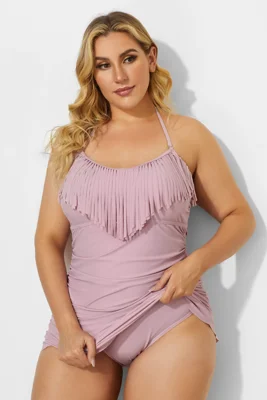 Solid Pink Fringe Ruffle...