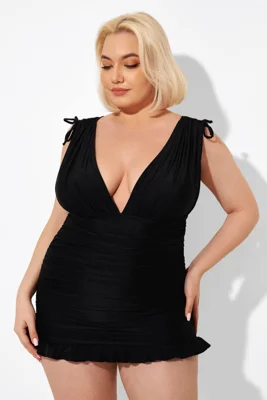 Black V-neck Tummy Control...