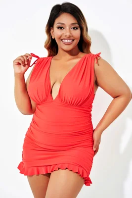 Solid Red Ruffle Adjustable...