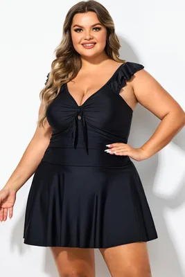 Ruffle Swimsuit Tie Knot...