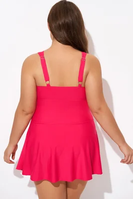 Red V-neck Twist Front...