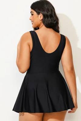 Black V-neck Wide Strap...