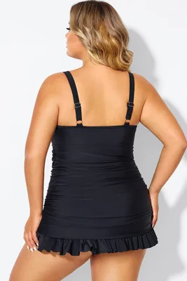 Black V-neck Tummy Control...