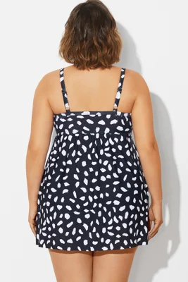 White Polka Dots Print Mesh...