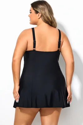 Plus Size Black＆White Color...