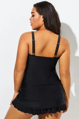 Plus Size Black V-Neck...