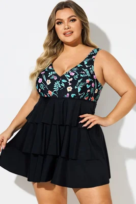 Plus Size Floral Print...