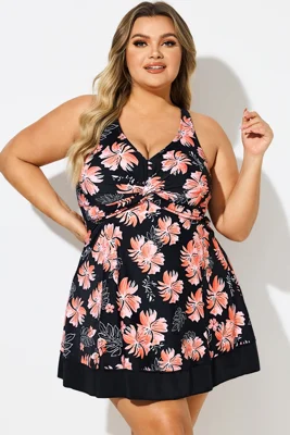 Plus Size Floral Print...