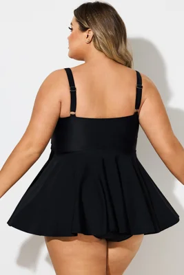 Plus Size Black Contrast...