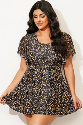 Floral Print Short Sleeve...